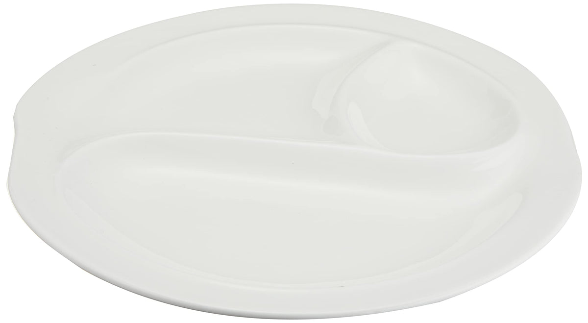 Nishida 110159 Lunch Plate, Peach Shape, 3 Divider Plate
