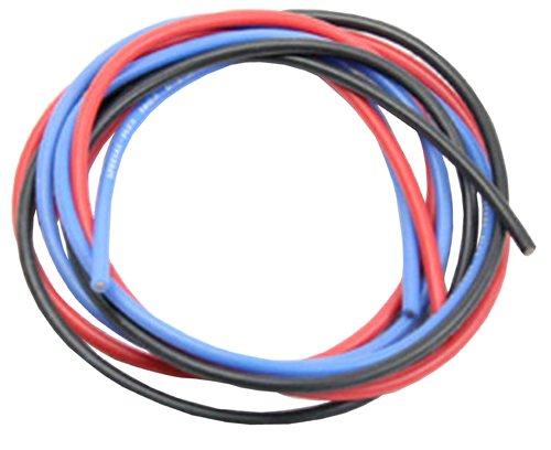 Eagle Model 967 Silicone Silver Cord Set, 16G, Gauge: Red, Black, Blue, 23.6 inches (60 cm) Each