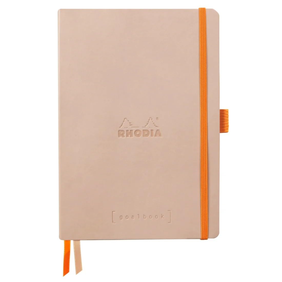 RHODIA 117803C - Soft Notebook Bullet Journal Goalbook Touché de Rose - A5 - Dotted Dot - 240 pages - Ivory Clairefontaine Paper 90 g/m - 2 Ribbons - Faux Leather Cover