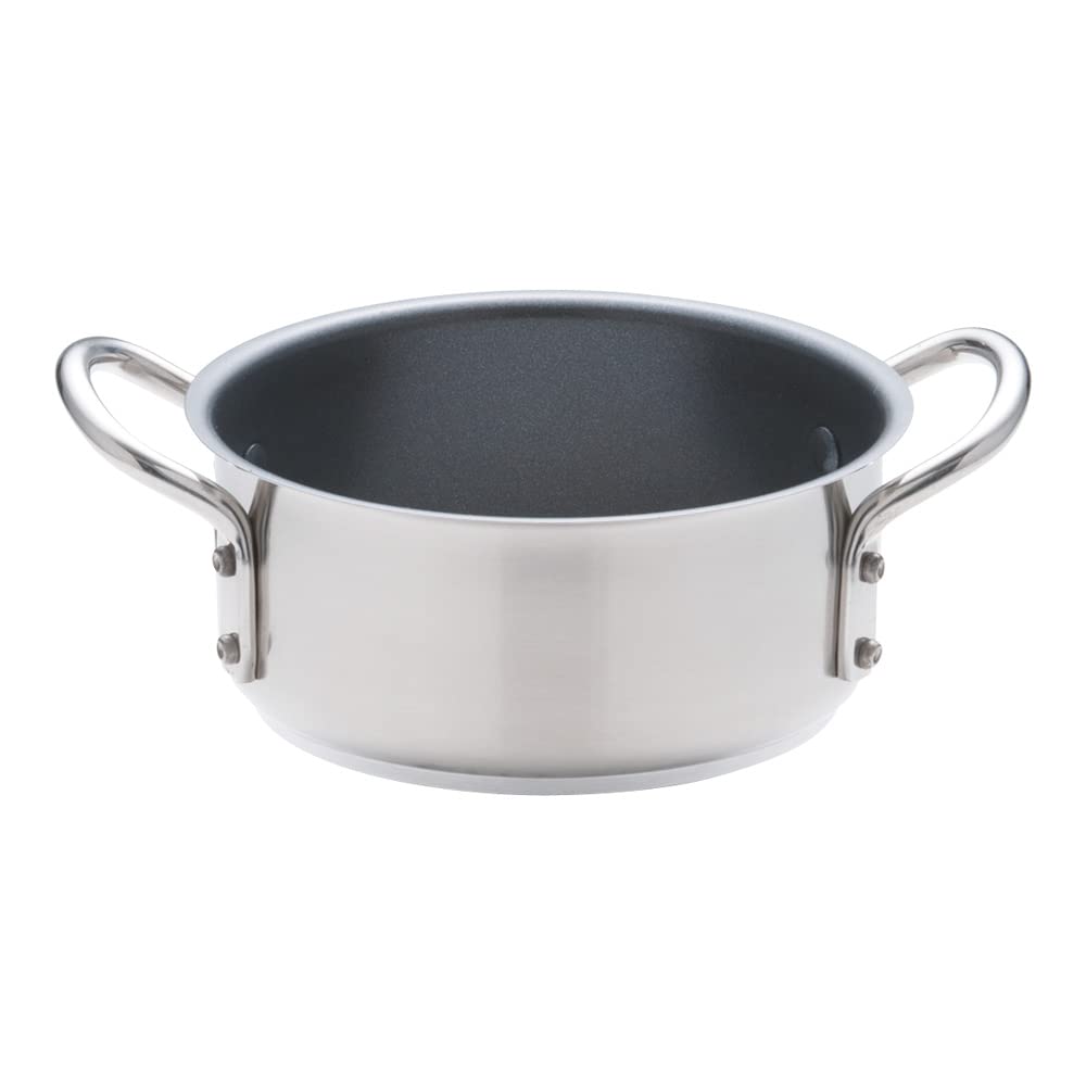 Endo Shoji ASTI002 Murano Outer Wheel Pot, 7.1 inches (18 cm), Induction Compatible, 18-8 Stainless Steel, Inner Surface: Teflon Treatment