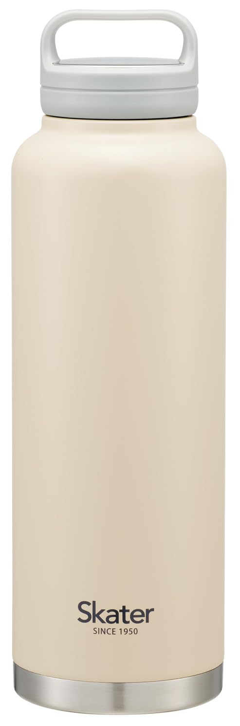 Skater STSC15-A Water Bottle, 50.4 fl oz (1,500 ml), 5.9 fl oz (1.5 L), Large Capacity, Thermal Insulated, Stainless Steel Mug Bottle, Sports Bottle, Easy to Clean, Wide Mouth, Sand Beige