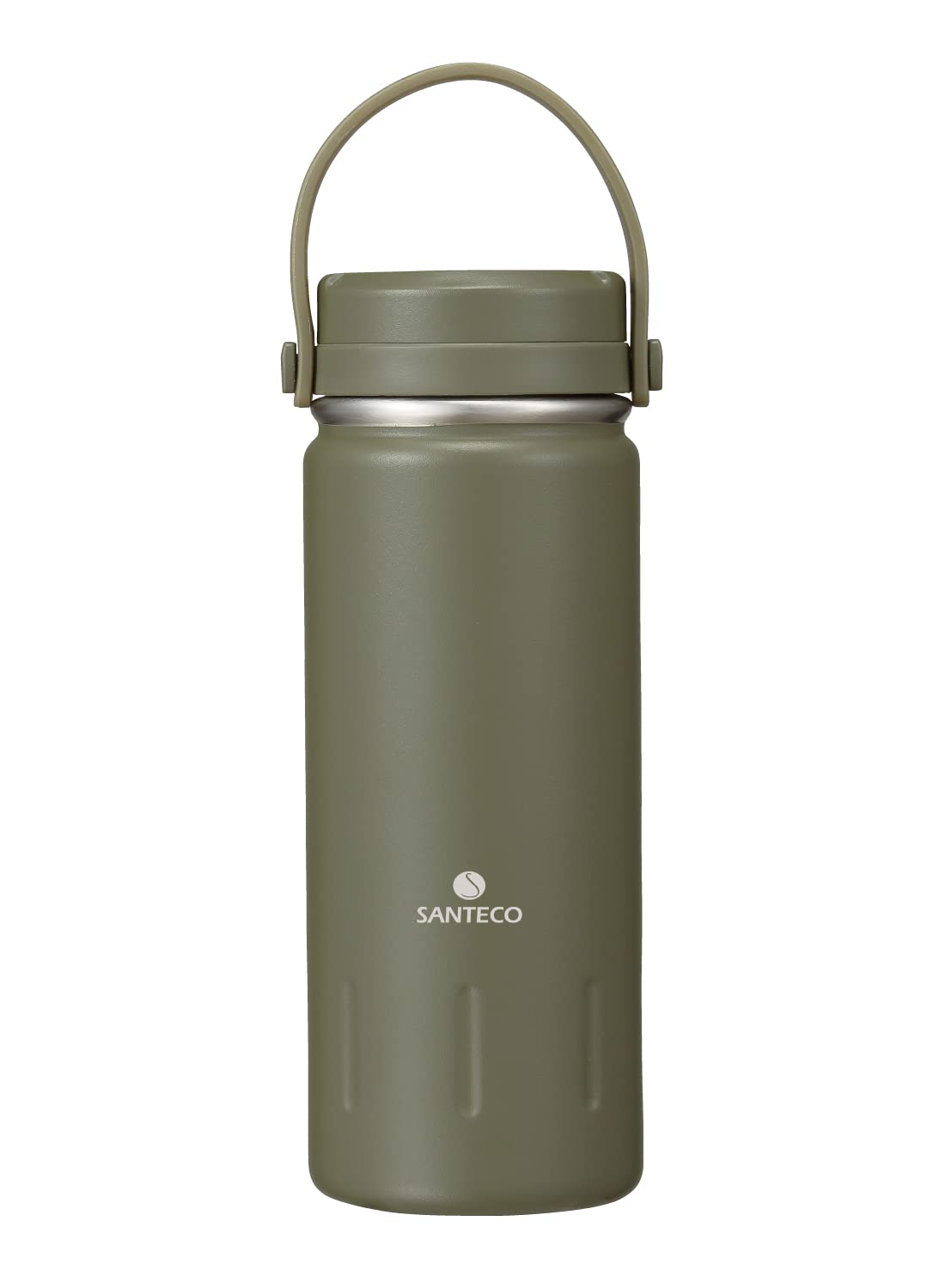 CB Japan SANTECO Water Bottle, Khaki, 12.8 fl oz (380 ml), Direct Drinking, Vacuum Insulated, Stainless Steel Bottle, With Handle, KOYA Outdoor Bottle