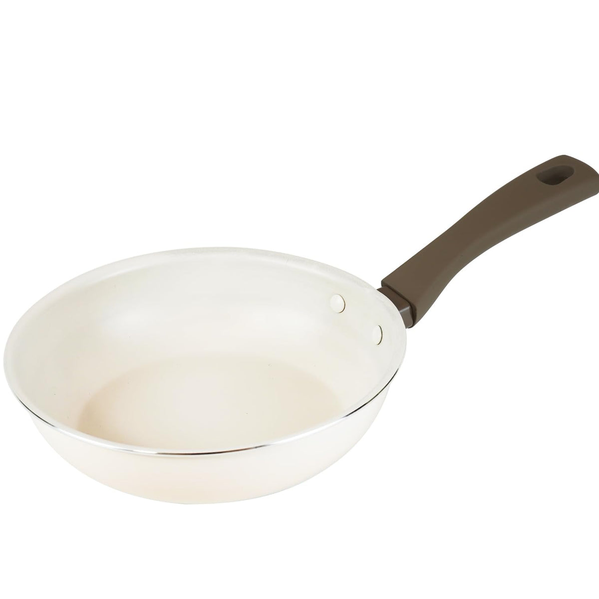 Wahei Freiz RB-3085 Frying Pan, 7.9 inches (20 cm), Induction Compatible, Gas, Fried Egg Omelet, PFOA Free, Fluorine Resin Finished, White, Ivory