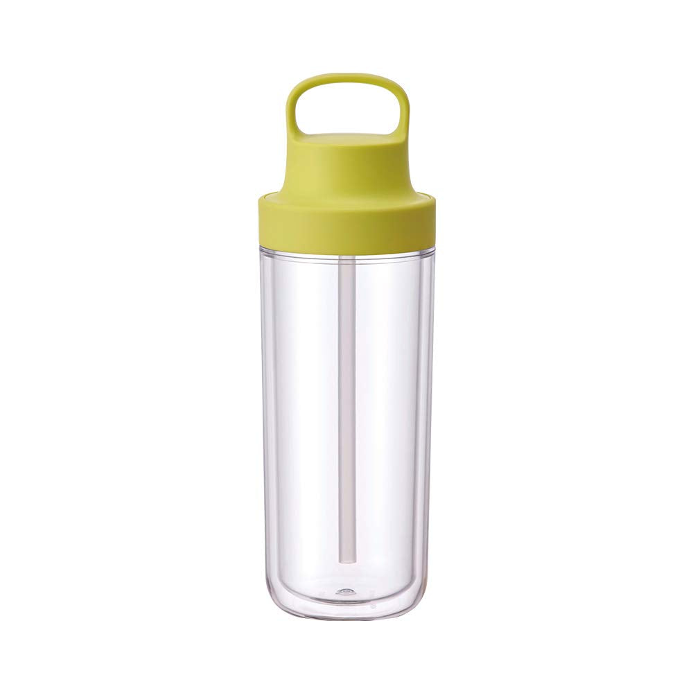 KINTO 20072 Togo Bottle, 16.9 fl oz (480 ml), Yellow, Includes Straw, Lightweight, Water Bottle, Dishwasher Safe, Double Wall Construction