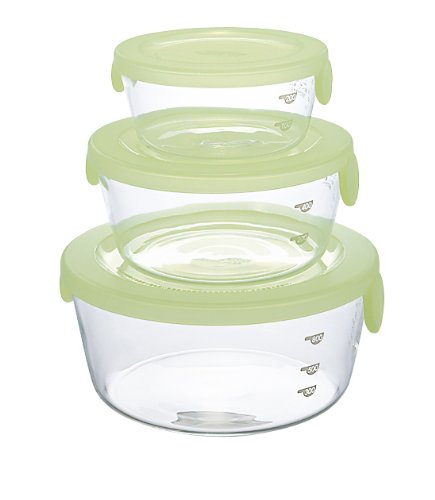 Hario Stacky 3-Piece Food Storage Container Set, Green