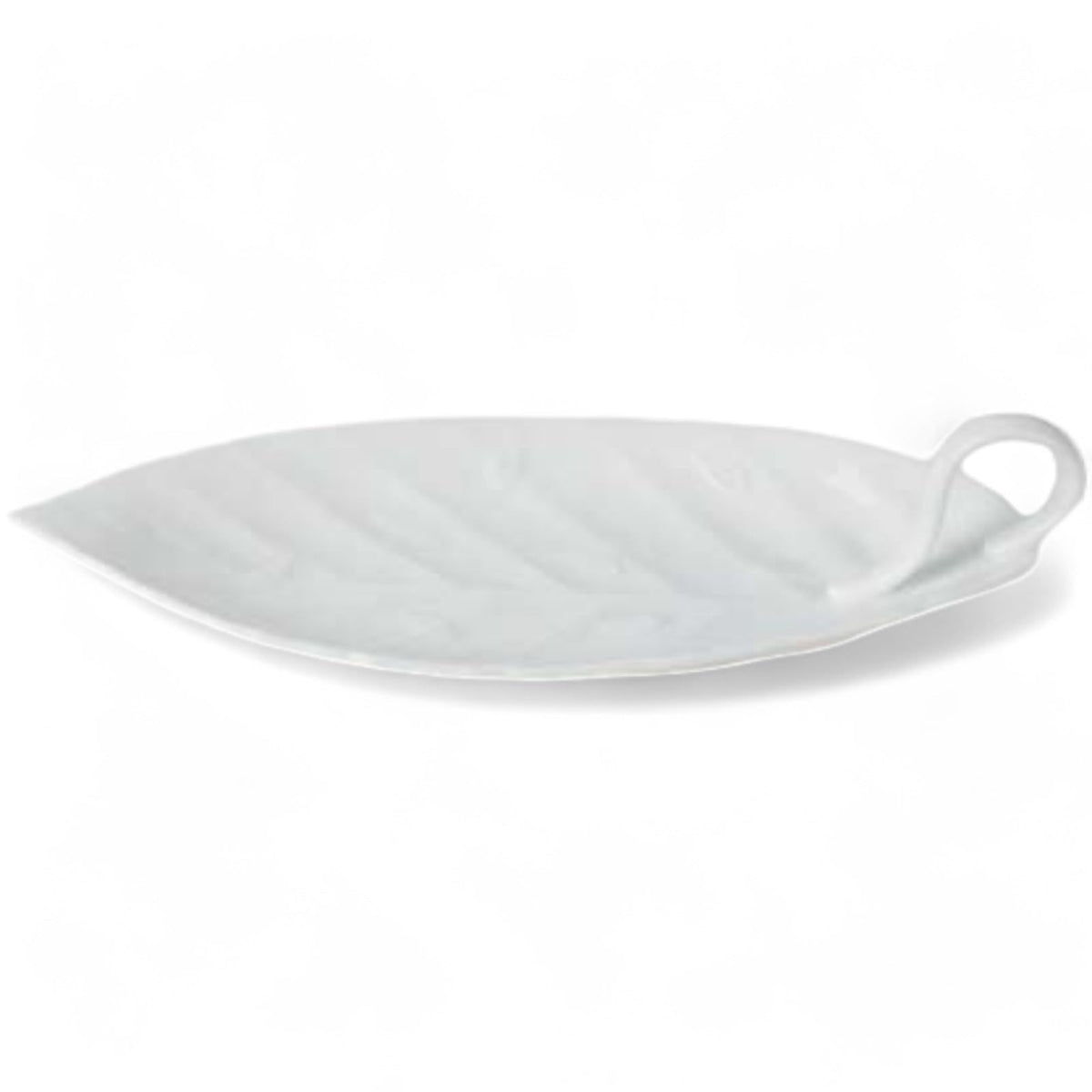 匠美風(Sho Bifu) Takumikaze Arita Ware, 6.3 inches (16 cm), Large White Leaf Plate, Made in Japan