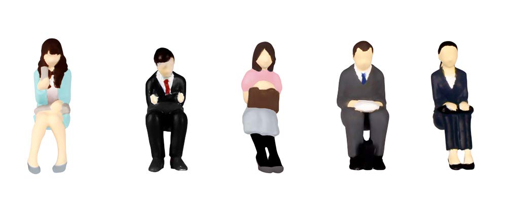 Peem Office E 1/80 Super Minifigure 9, Office Staff Set 2, 1/80 Scale PVC Pre-painted Complete Figure