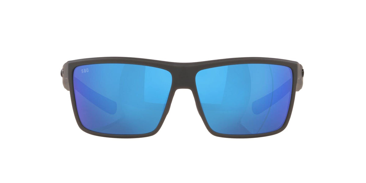 Costa Del Mar Mens Rinconcito Rectangular Sunglasses, Matte Grey/Blue Mirrored Polarized-580G, 60 mm
