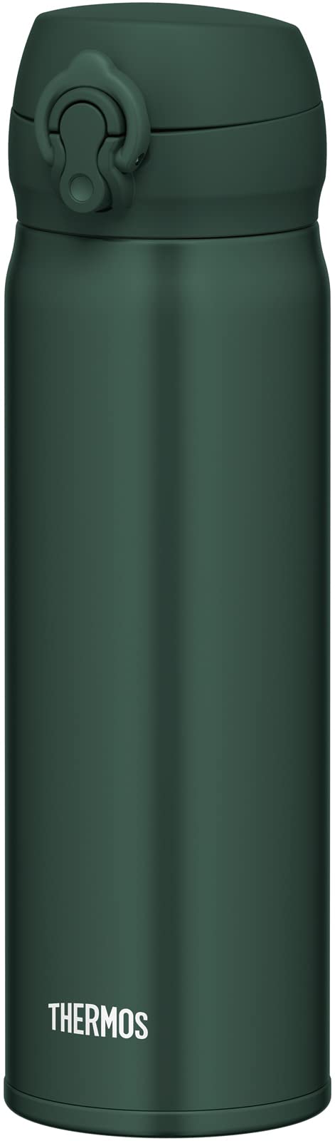 Thermos JNL-505 DG Vacuum Insulated Portable Mug, 0.5L (0.5 L), Dark Green, Easy to Clean and Easy to Clean, Lightweight Type, One Touch Open, Stainless Steel Bottle, Hot and Cold