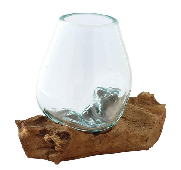 Old Wood Hand Blown Glass Medium Bowl