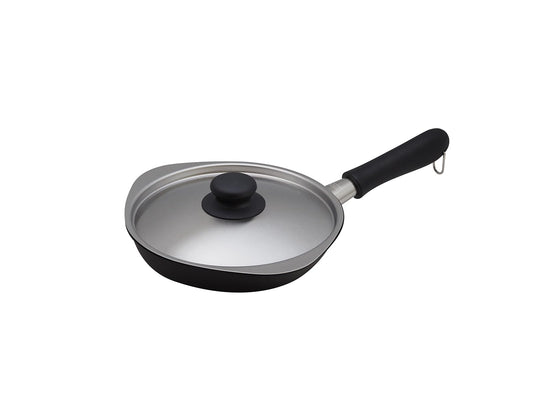 Yanagi Sori Sori Yanagi Iron Frying Pan with Iron, Non-Stick Magma Plate Iron Frying Pan, Induction Compatible, 7.1 inches (18 cm), Lid Included, Iron Frying Pan with Good Oil and Quick Heat