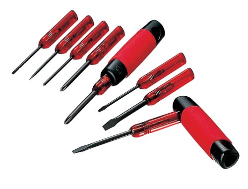 ANEX Screwdriver Set, Rubber Grip, Set of 8 (+0/+1/+2/-2.5/-5.5/-6/Needle/Gymne) No. 6900