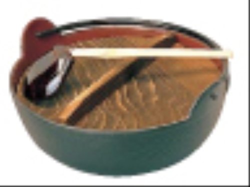 Toshin Sales QIN06015 Goshin Country Pot (with Floor Board), 5.9 inches (15 cm), Black Enameled Finish, Main Unit (Iron Cast Lid, Grilled Cedar, Japan