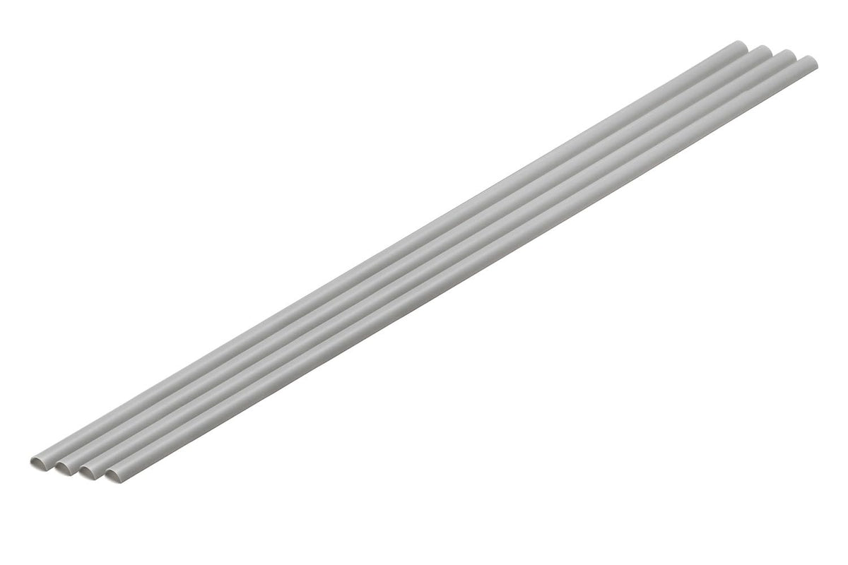 Wave Material Series OM-453 Plastic Material, Gray, Half Pipe, 0.1 x 0.2 inches (2.5 x 5 mm), 4 Pieces, Hobby Material