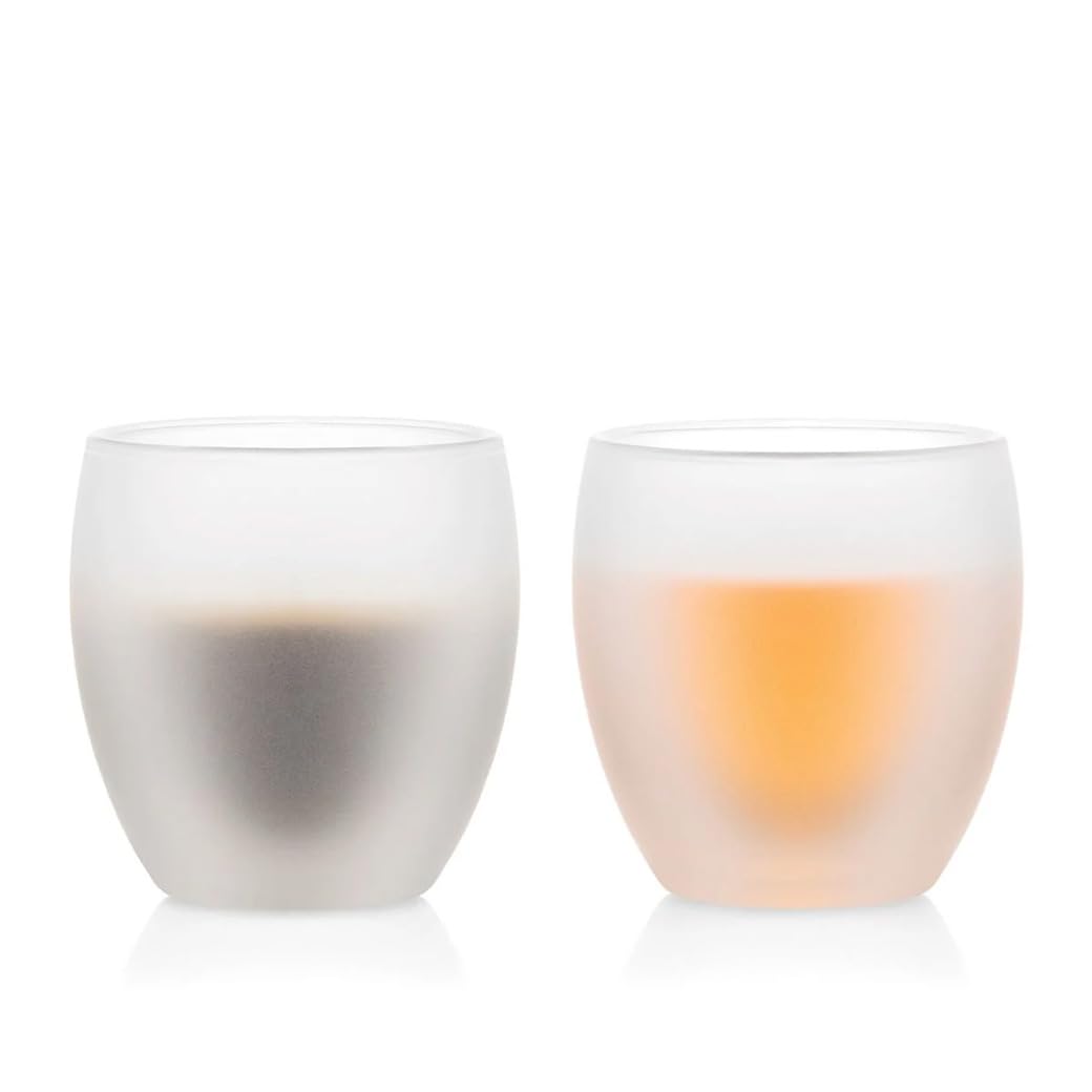 2 Double Wall Glasses Coated with Silicone 0.25 l, 8 oz