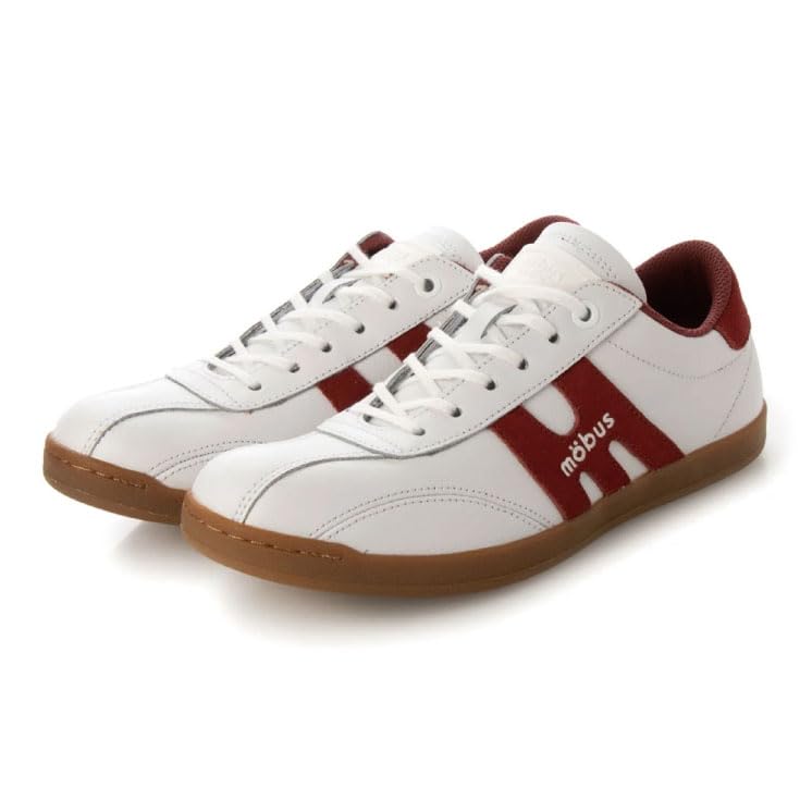 MOBUS(モーブス) Unisex Leather Sneaker New Munster (Whtie/Bordeaux, US Footwear Size System, Adult, Men, Numeric, Medium, 5)