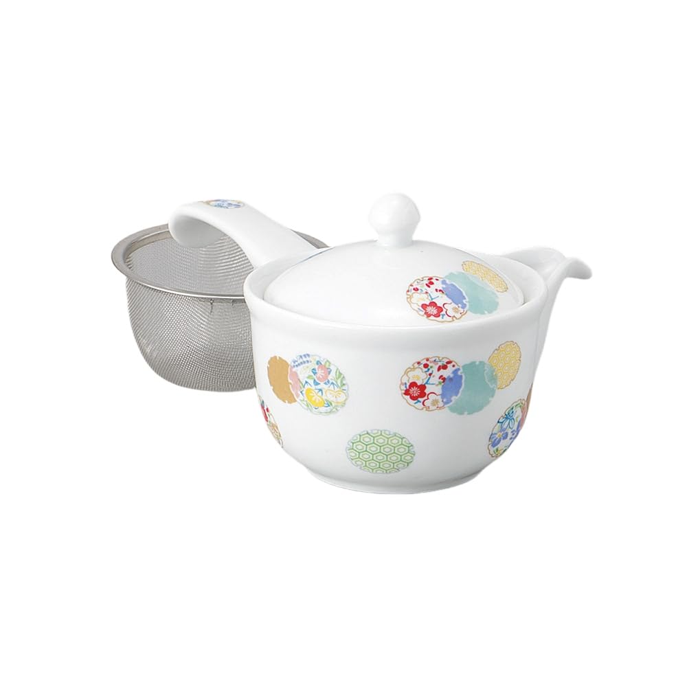 Ale-net Teapot, 4.2 x 3.9 inches (10.7 x 10 cm), 9.2 fl oz (260 cc), Kaga Nishiki PA Teapot, Porcelain, Stylish