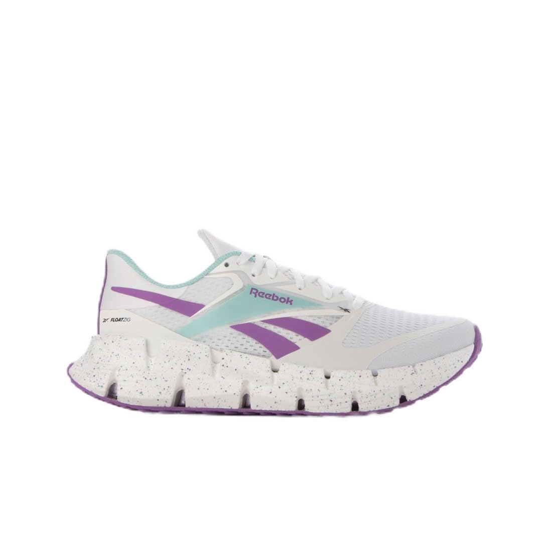 Reebok Men's Floatzig Running Shoes for Men Trainers, Ftwr White Ai Aqua Purple Rave, 10.5 US