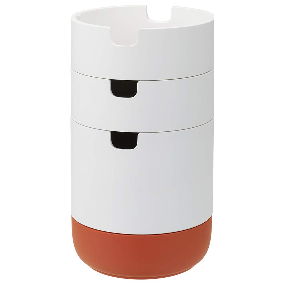 Nakabayashi CAPOTTO ABS Resin Stacking Desk Organizer-Orange