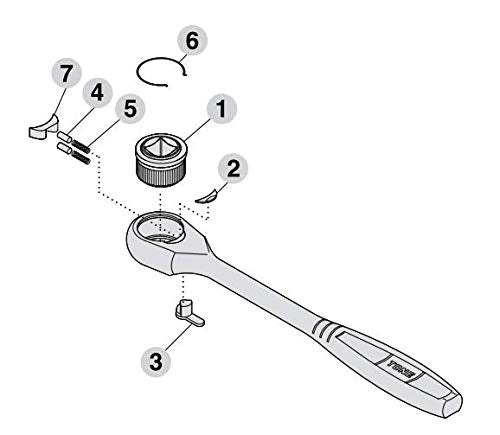 TONE Ratchet Handle Repair Kit RK-RH3B 3/8" Drive Angle 0.37 inches (9.5 mm)
