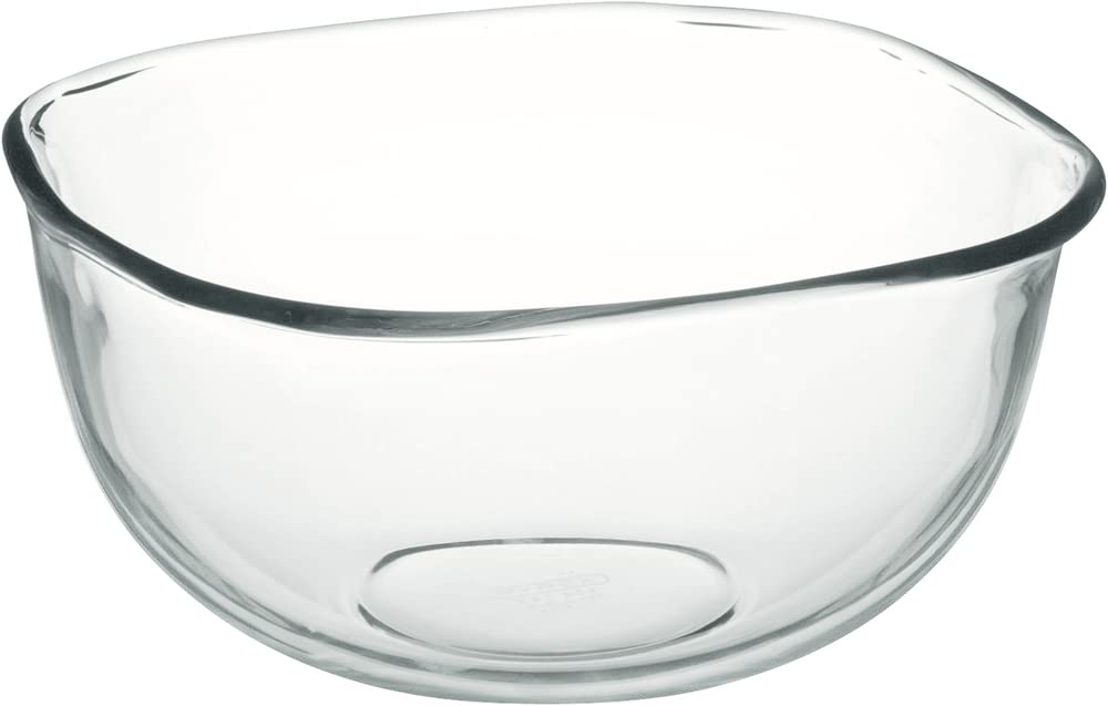 Iwaki BC337 Heat-resistant Glass Bowl, Square Shape, Outer Diameter 9.1 x 9.1 inches (23 x 23 cm), 0.8 gal (3.3 L)