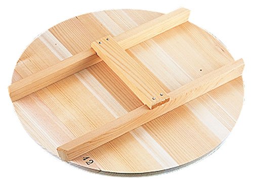 Miyurushi Craft AKB03045 Thick Sawara H-Shaped Handle Wooden Lid for 17.7 inches (45 cm), Made in Japan
