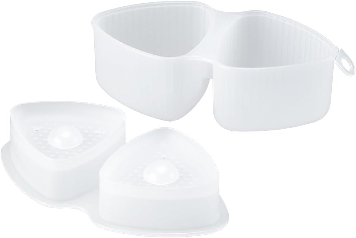 Inomata Japanese Sushi Mold Rice Ball Onigiri Maker, Triangle Shape, Non Stick, White Color, Made in Japan sushi kome