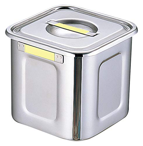 Sanho Sangyo 09021246 Kitchen Pot, Silver (Plate: Yellow), 9.4 inches (24 cm), Deep Square Kitchen Pot, ST Plate Included