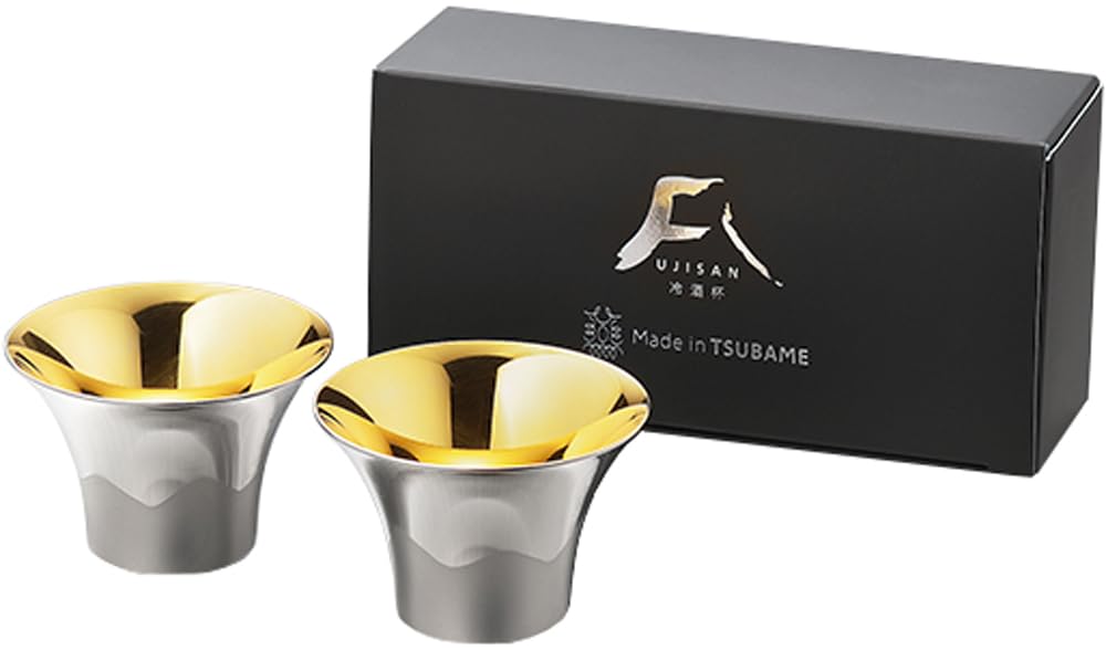 Takei Kimono Seisakusho FM-103 Gui Cup, Stainless Steel, Mt. Fuji, Set of 2