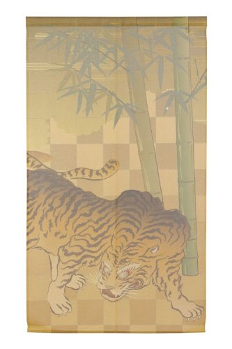 Made in Japan Tiger Noren Curtain Gold Lame Yarn Fabrics