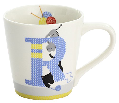 Ceramic Indigo Mug Cat Alphabet R 13096