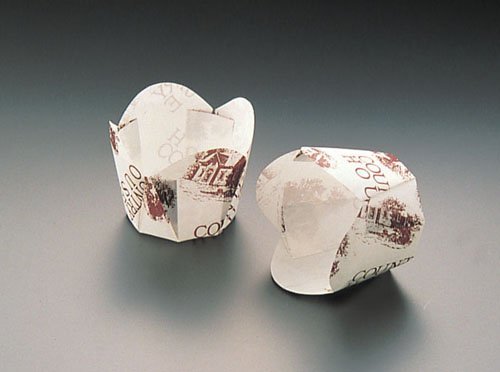 Tenman Paper M-303 Tulip Cup, White, Resin Coated and Bleached Craft, Japan (100 Sheets) WTY66303