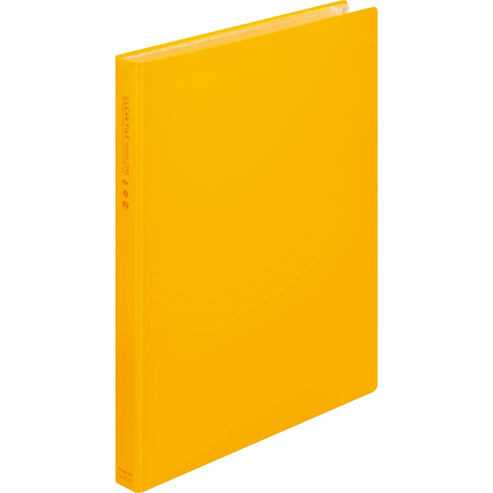 King Jim 8732 Clear File, Zipper Type, A4, 12 Pockets, Yellow