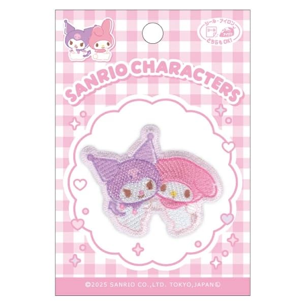 Pioneer SCW601-SCW75 Sanrio Characters Happy Friendships Chrome Patch 1 Sheet Width 2.2 inches (55 mm) x Height 1.7 inches (43 mm) Seal, Iron, Dual-Purpose Adhesive