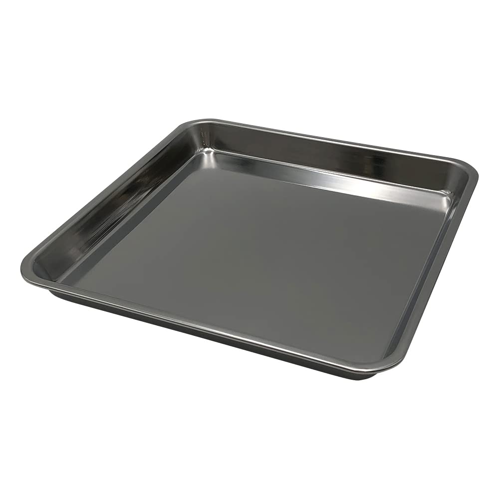 Oya Metal Oya Seisakusho 18-0 Stainless Steel Square Bon, 9.4 inches (24 cm), Silver