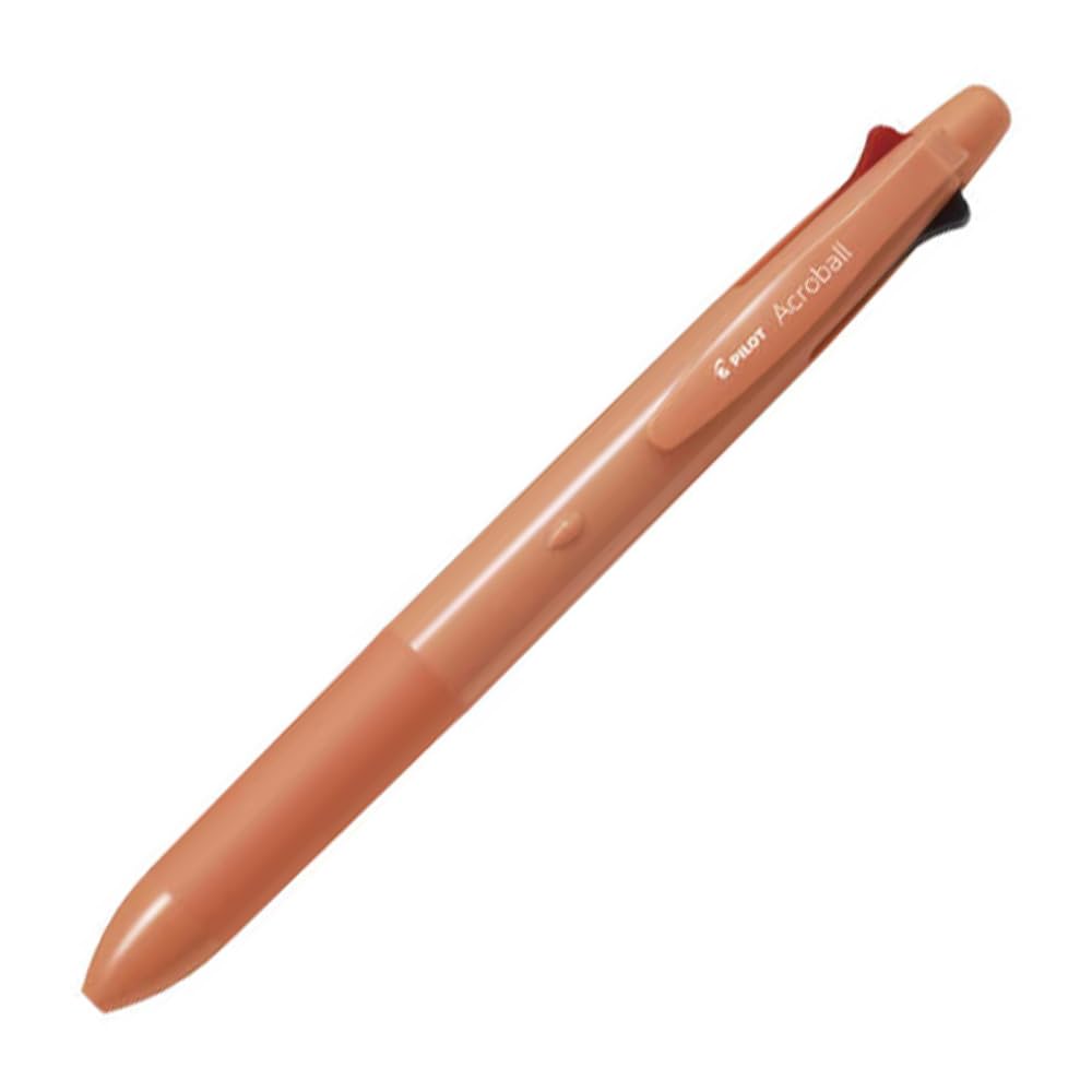 Pilot Acroball 4+1 Multifunction Ballpoint Pen, Equipped with 0.5mm Oil-Based Ink (Black, Red, Blue, Green), 0.5mm Mechanical Pencil, Coral Orange, BH41AB-155-CO