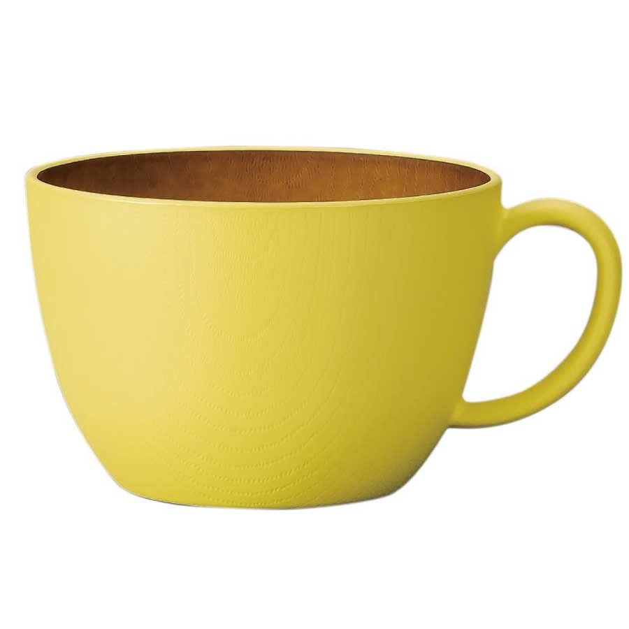 Showa Issoecco 4967878 Wood Grain Resin Cup, Yellow, Clean Coat, Microwave and Dishwasher Safe, 15.9 fl oz (450 ml), Made in Japan, Lightweight, Break-Resistant, Tableware, Outdoor