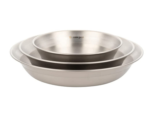 Snow Peak Tableware Set Single, 4 pcs, TW-021, Stainless Steel, Lightweight for Camping Everyday Use, Made in Japan