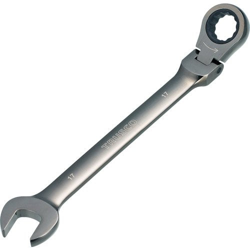 TRUSCO TGRN-19F Flexible Gear Wrench, Combination Type, 0.7 x 0.7 inches (19 x 19 mm), Non-Chrome
