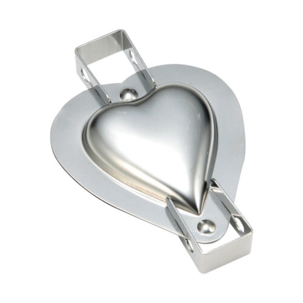 Tiger Crown 1101 Chocolate Mold, Silver, 2.6 x 2.3 x 0.6 inches (67 x 58 x 15 mm), Chocolate Heart Shape, Plain, 18-8 Stainless Steel, 3D