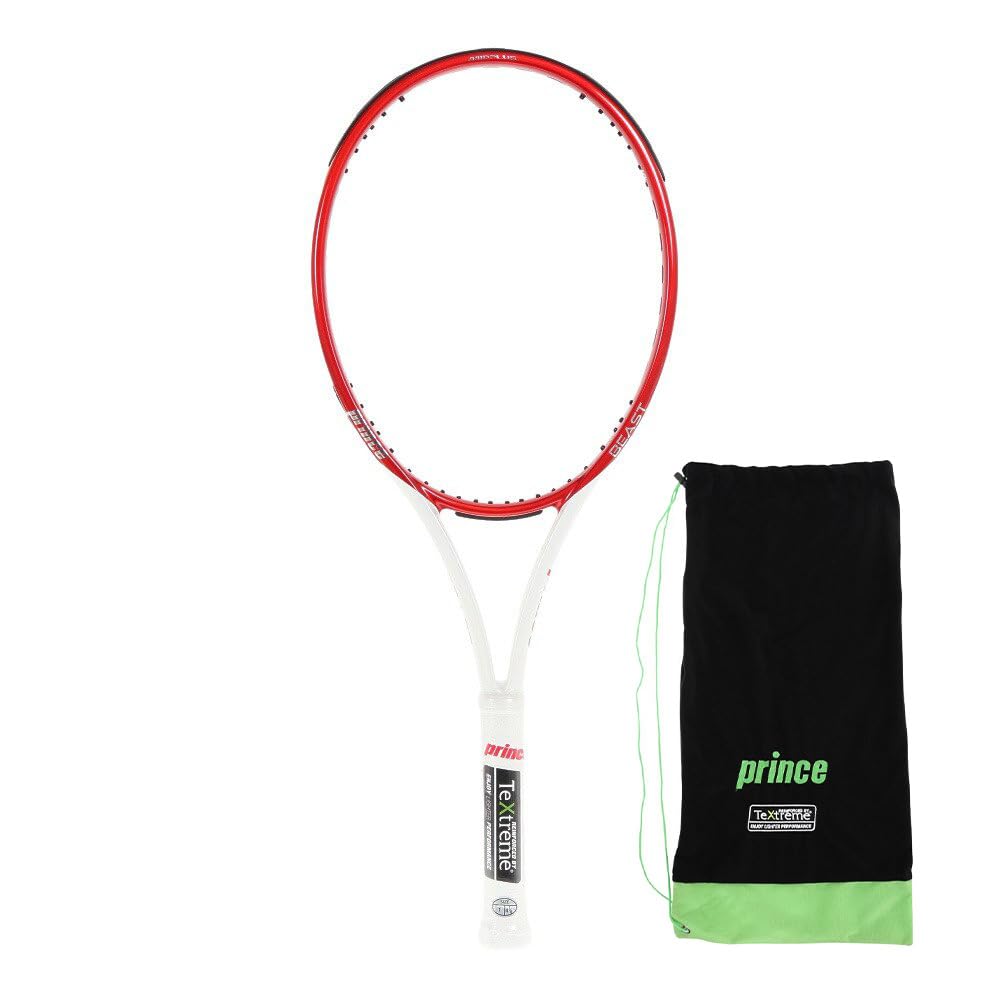 Prince 7TJ160 Beast MAX (275) Hard Tennis Racquet, Beast Max (9.8 oz (275 g), G1 [Frame Only] Red x White