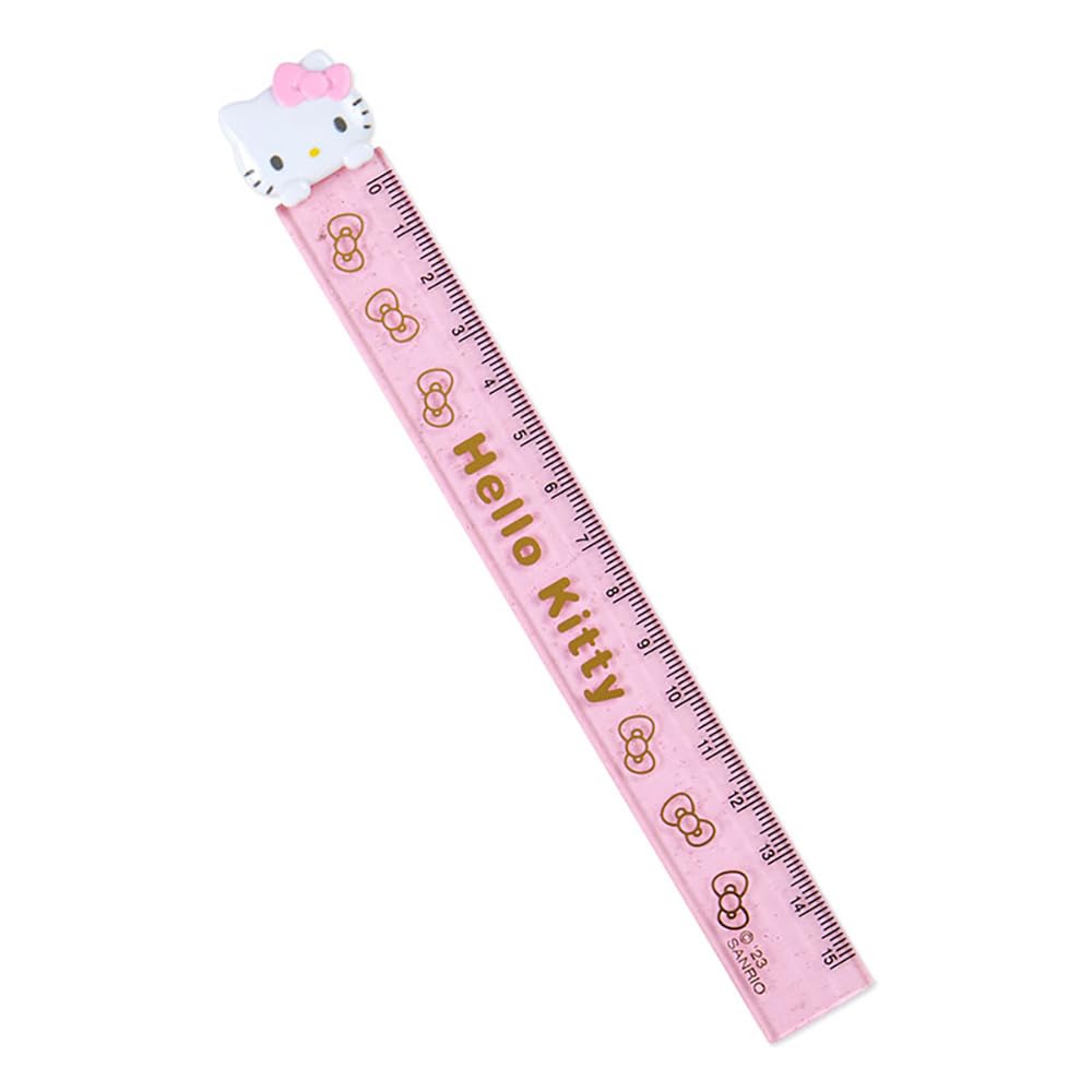Sanrio 502553 Hello Kitty Ruler, 5.9 inches (15 cm), Hello Kitty 1.6 x 0.2 x 7.2 inches (4 x 0.6 x 18.3 cm), Kids Learning Stationery, Character