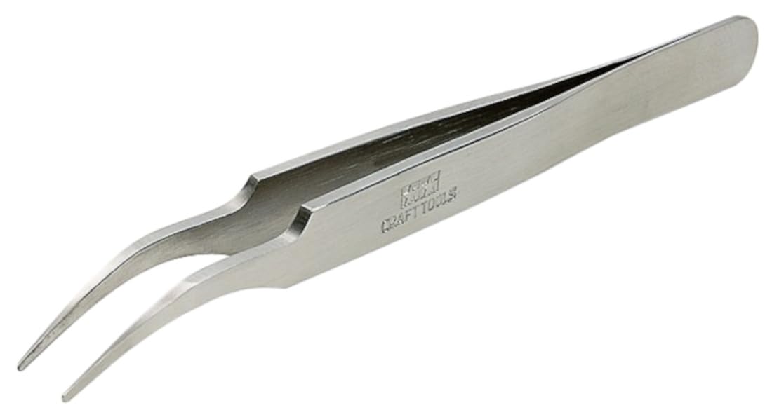 Tamiya 74108 Craft Tool Series No. 108 Precision Tweezers, Round Tip/Vine Neck Type Plastic Model Tool