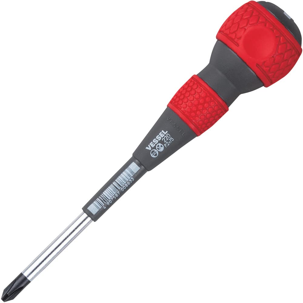 Vessel Ball Grip Screwdriver Fine Shaft +2 x 75 220