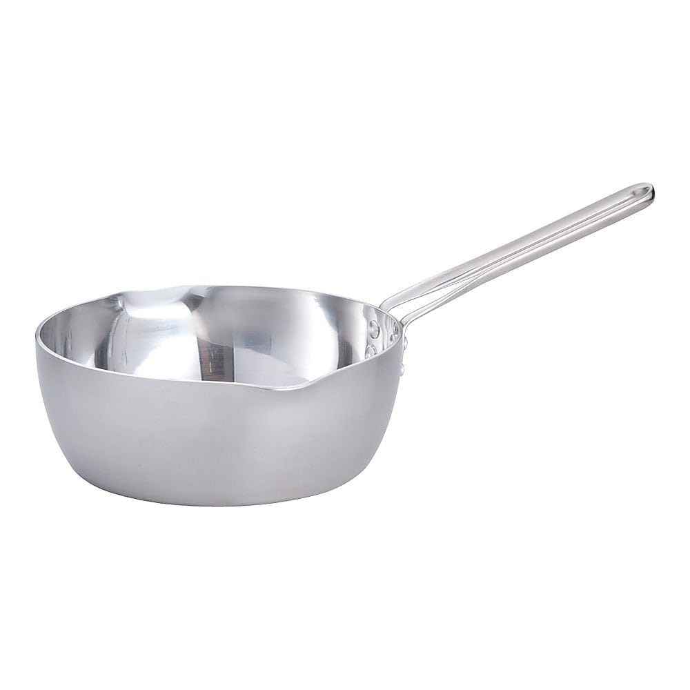 Endoshoji AYK8503 Commercial Use, Double Layer Clad, Snow Flat Pot, 8.3 inches (21 cm), Induction Compatible