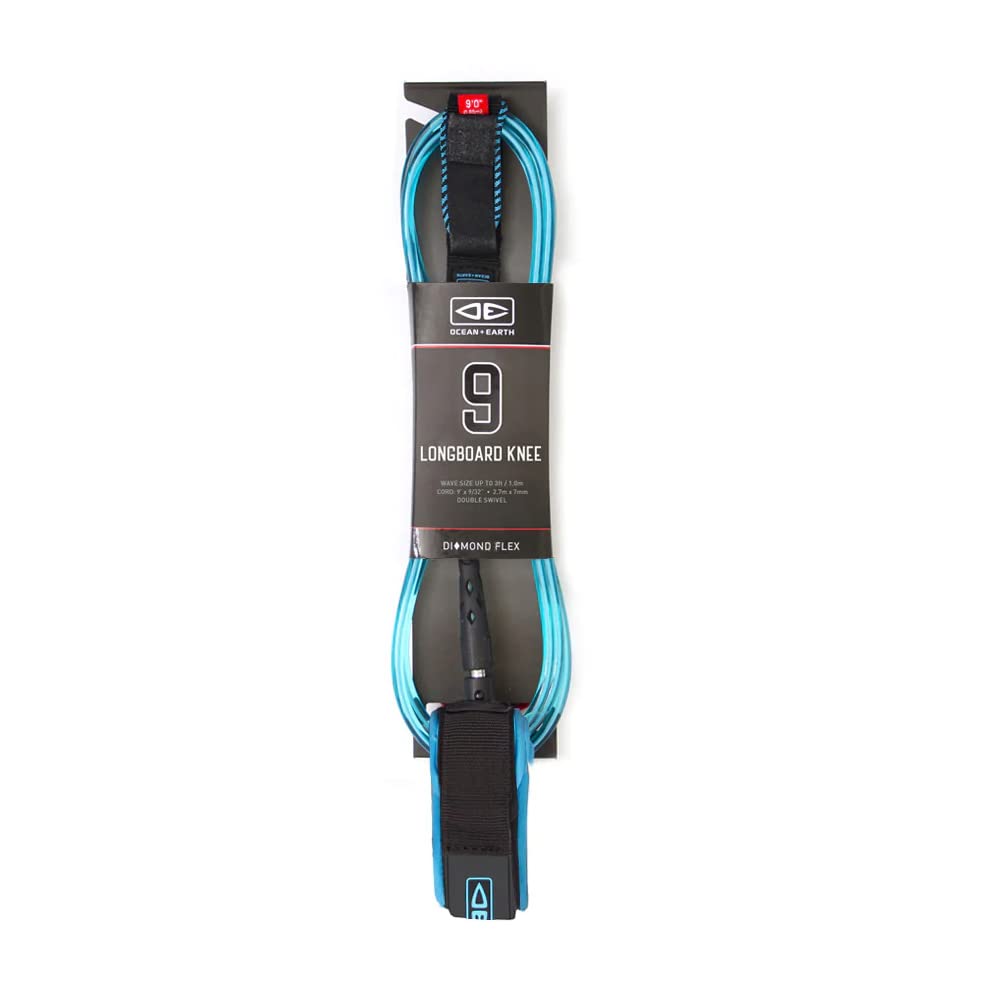 Ocean and Earth Longboard Knee Regular Moulded Surf Leash 9 ft Blue