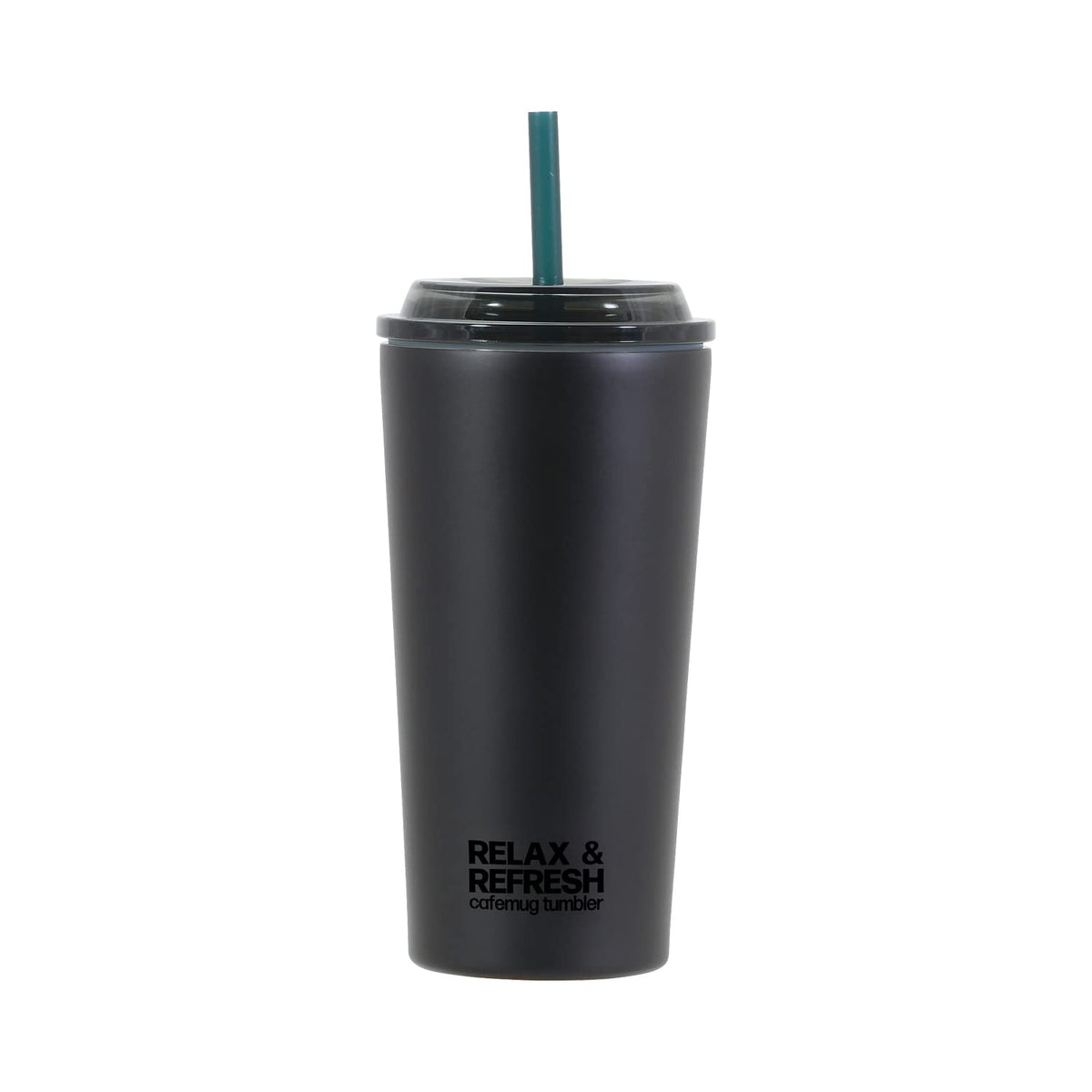 Pearl Metal HB-6780 Tumbler, Mug, Bottle, Cup, 16.9 fl oz (500 ml), LL Size, With Straw, Vacuum Insulated, Cold Retention, Drip, Coffee, Wide Mouth, Black, Cafe Mug, Straw Tumbler