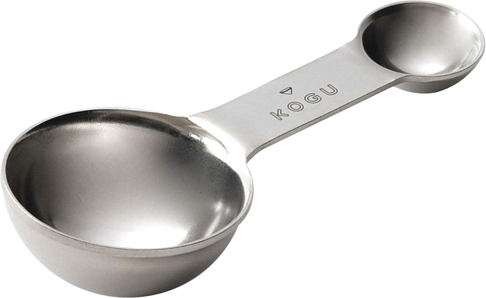 TOKYO MATCHA SELECTION - KOGU - 2 cup coffee measure spoon stainless (8g/1g) -2 color [Standard ship by Registered SAL - Tracking number & Insurance] (Silver)