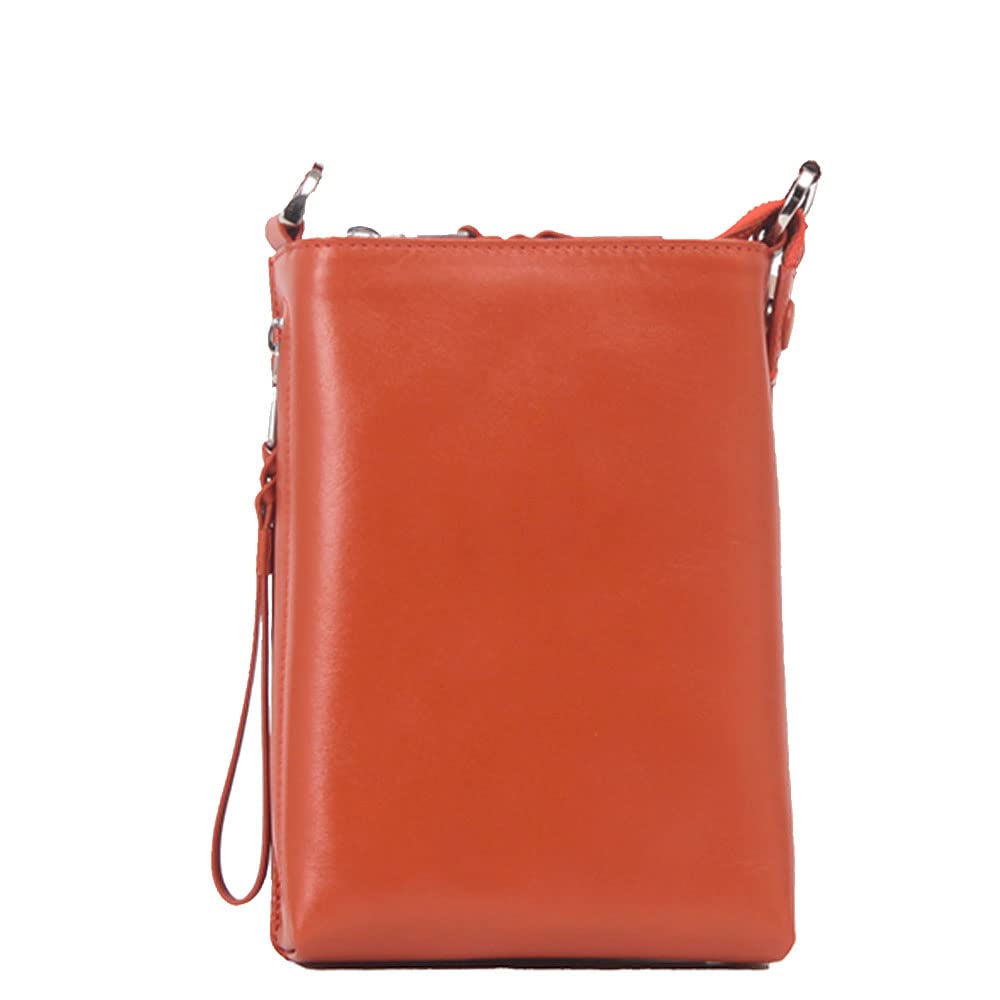 P.IDY PAV105 Smooth Leather Mini Shoulder Bag, Orange