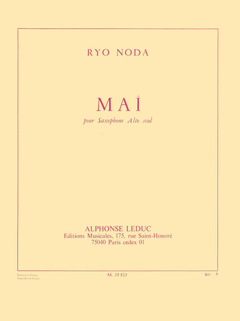 Alphonse Leduc AL25523 Mai for Solo Alto Saxophone by Ryo Noda